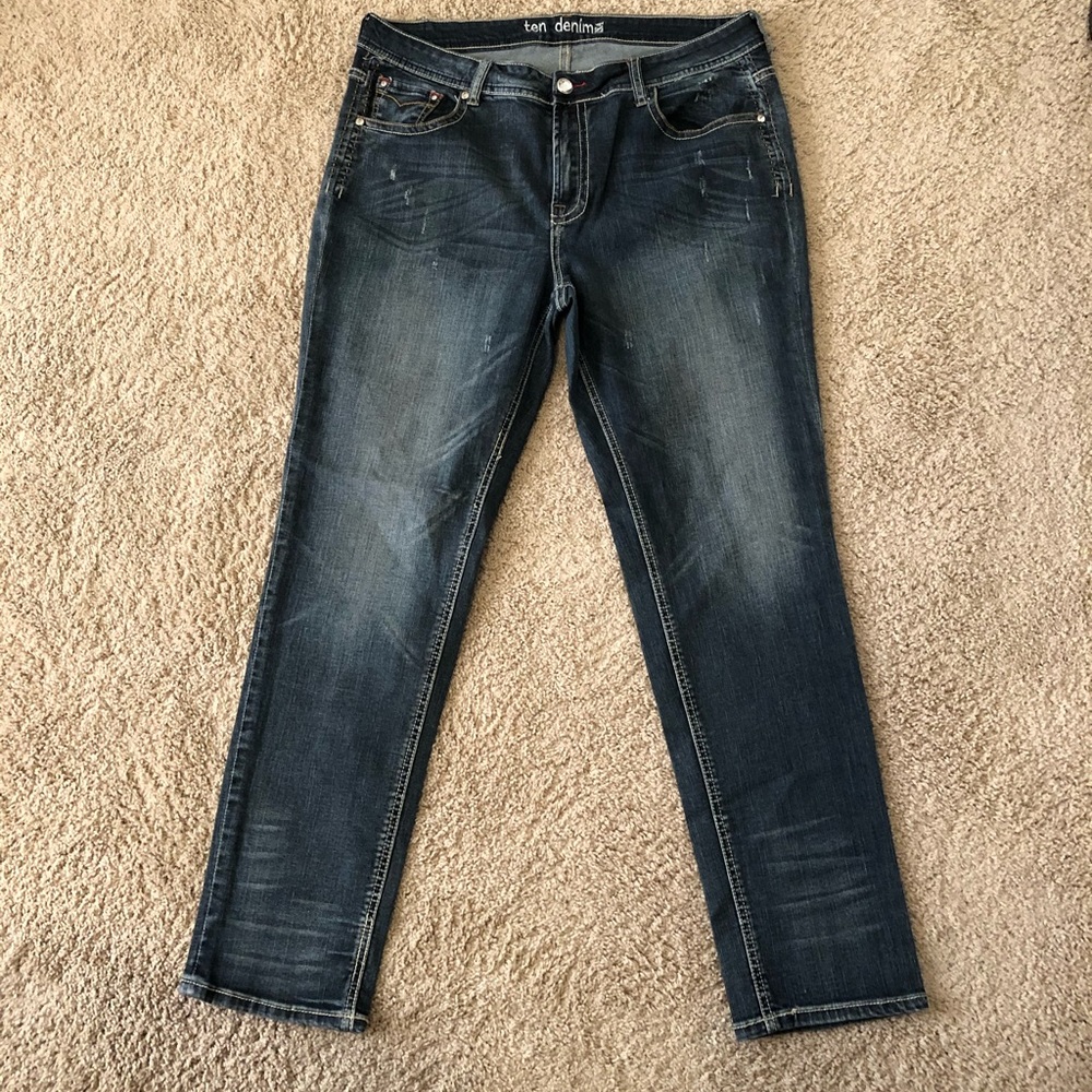 Ten Denim distressed bling jeans
